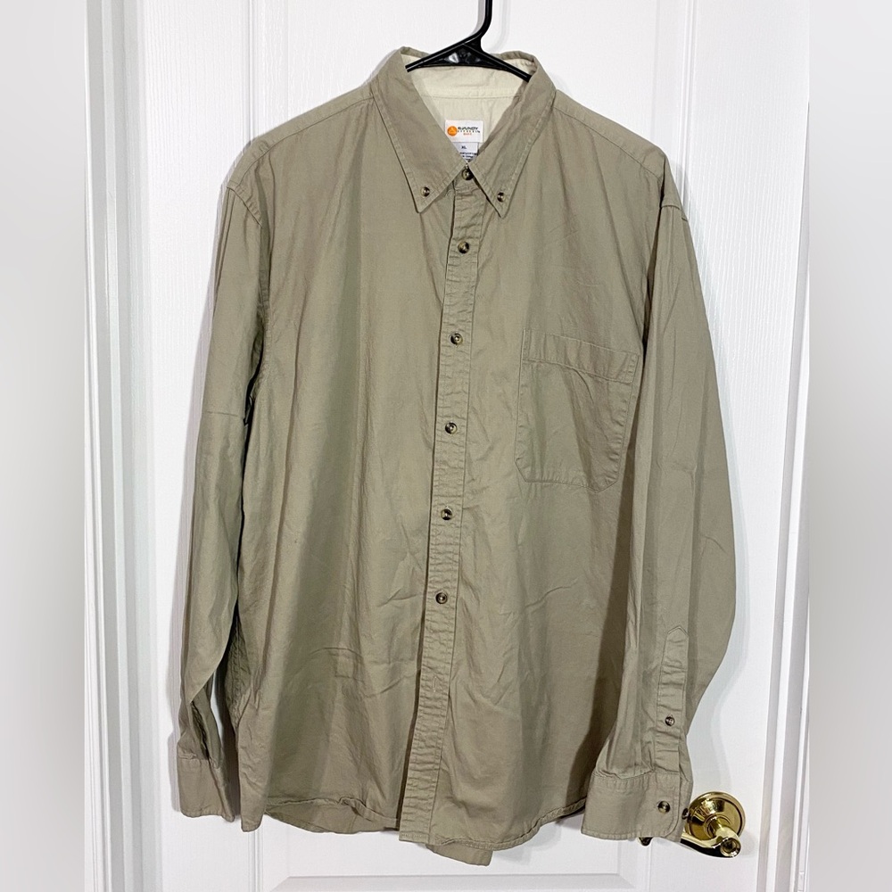 Y2K Roundy Cotton Button Down Shirt Vintage Khaki Men’s XL